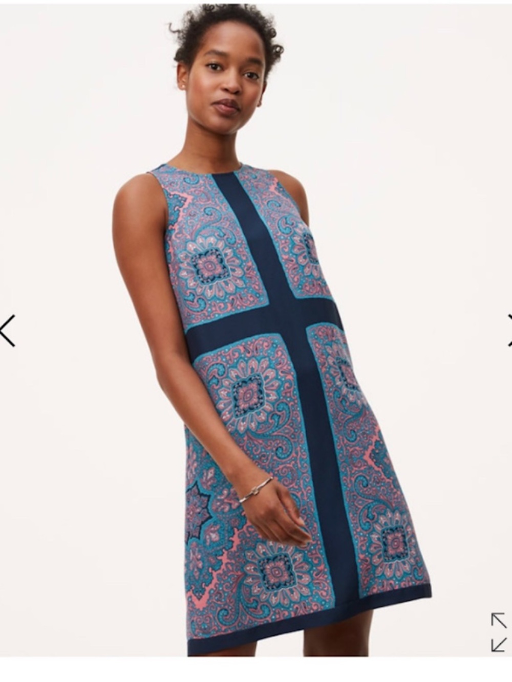 LOFT floral medallion shift dress, Med